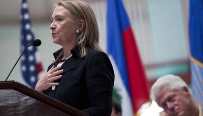 
              Secretary of State Hillary Rodham Clinton speaks at the opening ceremony of the Caracol Industrial Park, in Caracol, Haiti, Monday, Oct. 22, 2012.  The Haitian government is hosting the